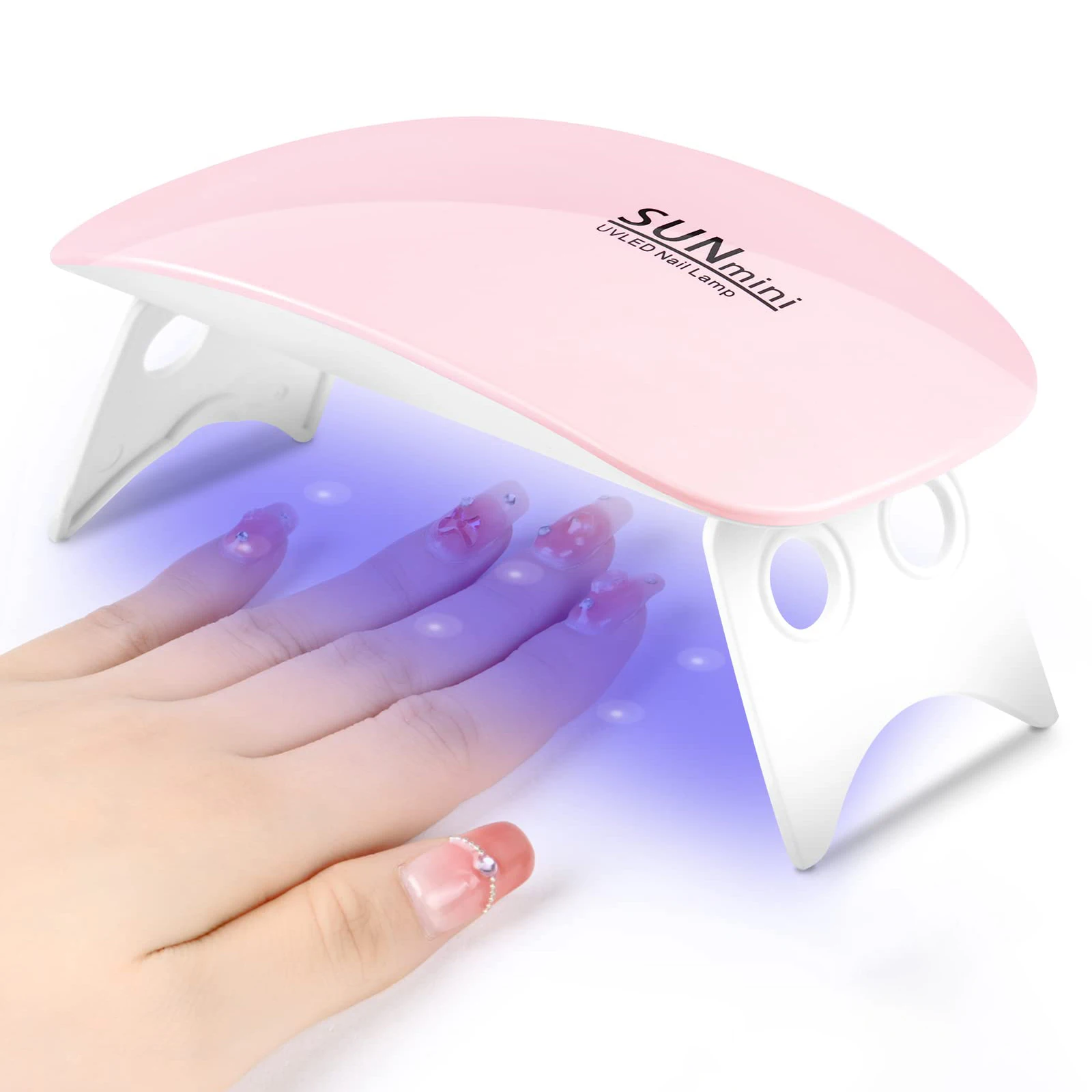 휴대용 6W LED UV 네일 램프 미니 네일 드라이어 접이식 젤 폴리시 매니큐어 도구 USB 케이블 포함 빠른 건조용