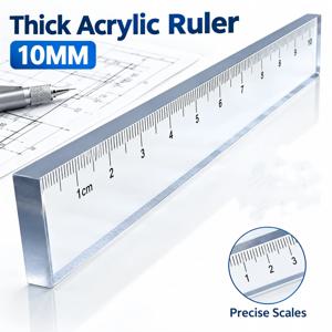 두꺼운 아크릴 재질의 50cm 다기능 종이 무게추 겸 자 및 절단 격자, 그래픽 디자인, 서예 등에 사용되는 정밀 측정 도구