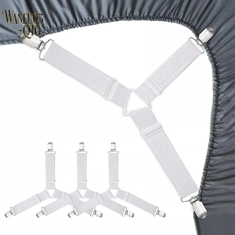 침대 시트 고정대, 조절 가능한 탄성 밴드, 12개의 클립, 매트리스 클립, 덮개 고정 장치, 담요 고정 장치, 미끄럼 방지 스트랩