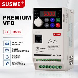 SUSWE 고성능 VFD 주파수 인버터, 220V 단상 입력에서 380V 3상 출력, 1.5/2.2/3/4/5.5/7.5kW AC 모터 속도 제어