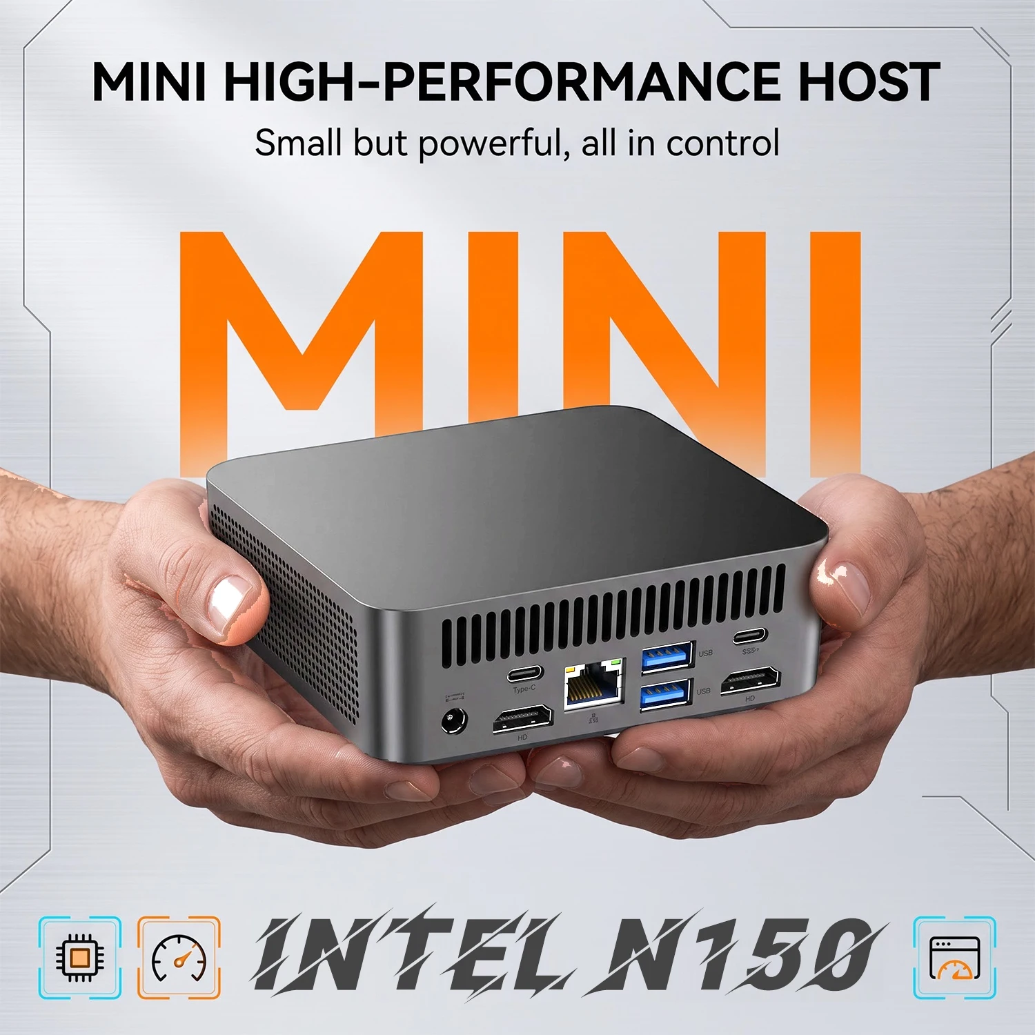 인텔 N150 멀티 기능 미니 PC, 16GB/32GB RAM, 512GB/1TB/2TB SSD, Wi-Fi 6, 블루투스 5.0, 4K 지원, 휴대용, 게임, 사무, 학습용 컴퓨터