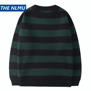 하라주쿠 Streetwear 스트라이프 스웨터 남성 여성 빈티지 니트 스웨터 Pullovers Tate Langdon 스웨터 같은 스타일 WE375