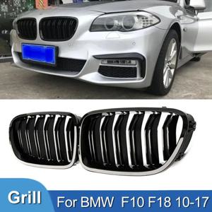Pulleco 자동차 전면 그릴 키드니 레이싱 그릴, 유광 블랙, BMW 5 시리즈 F10 F11 F18 520 523 525 520d 530d 540i