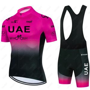 2023 Uae 팀 사이클링 저지 세트, 19D 자전거 반바지 세트, 여름 MTB 반팔 자전거 셔츠, Maillot 의류