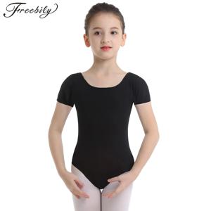 여아용 발레 레오타드 코튼 반팔 바디수트 댄스웨어, 체조 레오타드 댄스 의상