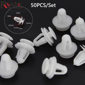 50Pcs 8mm 자동차 범퍼 클립 패스너 리벳 리테이너 푸시 엔진 커버 자동차 도어 트림 패널 클립 패스너 Toyota 용 범용 맞춤