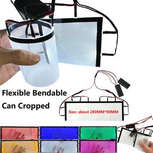 대형 직사각형 Led 눈 조명 장식 유연한 구부릴 수있는 헬멧 샤인 아이 조명 DIY 키트 코스프레 마스크 액세서리 선물