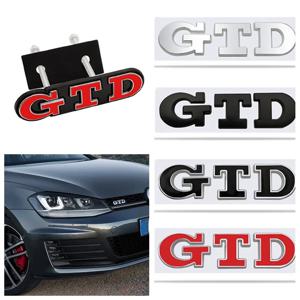 3D 금속 GTD 로고 자동차 뒷 트렁크 배지 스티커 VW 폴로 골프 용 전면 그릴 엠블럼 4 5 6 7 GTD MK4 MK5 MK6 MK7 자동차 액세서리
