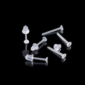 50-200Pcs 3mm 보이지 않는 플라스틱 부드러운 실리콘 고무 귀걸이 기본 핀 스터드 귀걸이 피어싱 리테이너 DIY 귀걸이 결과