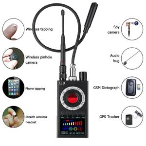 새로운 K19 + 도청 숨겨진 카메라 감지기 RF 무선 GSM 사운드 신호 GPS 트래커 캠 감지기 버그 파인더
