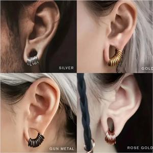 5pcs 펑크 스테인레스 스틸 피어싱 크리 에이 티브 귀걸이 Septum 피어싱 코 링 귀 확장기 귀 게이지 Personliaty Jewelry