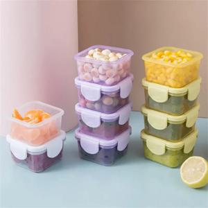 4Pcs 미니 식품 저장 용기 누출 방지 뚜껑, 조미료 소스 용기 미니 냉동고 보관 용기 밀폐 용기