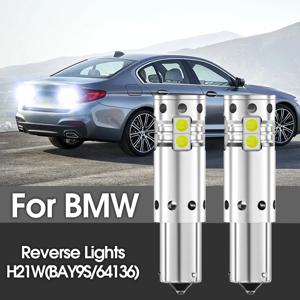 2pcs LED 백업 라이트 Blub 역방향 램프 H21W BAY9S 64136 Canbus BMW F30 F80 F31 G30 F90 F11 G31 E61 X3 G01 F97 X6 E71 E72