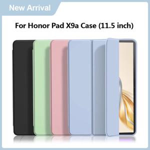 명예 패드 X9a 케이스 용 Coque Funda Honor Pad X9a 케이스 커버 2025 용 11.5 인치 PU 가죽 부드러운 실리콘 백 스탠드 태블릿 쉘