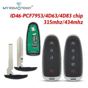MYREMOTEKEY 스마트 키 315/434MHz ID46-PCF7953 포드 에지 익스플로러 플렉스 토러스 익스페디션 포커스 이스케이프용 4D63/4D83 칩