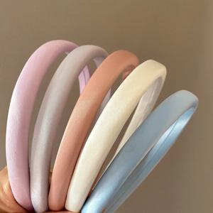 마카롱 컬러 스펀지 헤어밴드 여성용 네로우 엣지 세안 헤어밴드 패션 소녀 심플 헤어 후프