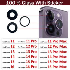아이폰 11, 12, 13, 14, 15, 16, 17 Pro Max, Plus, Mini, Air 모델용 고품질 후면 카메라 렌즈 (접착제 포함)