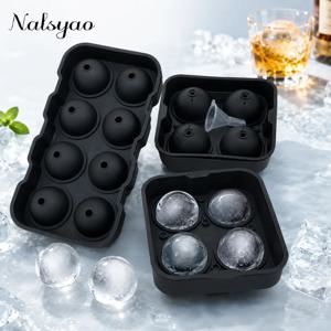 대용량 실리콘 아이스 큐브 트레이, 큰 큐브 얼음, 위스키 얼음, 재사용 가능한 몰드, 아이스 볼, 4/6/8구 아이스 볼