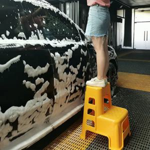 두꺼운 플라스틱 세차 의자 자동차 미용 샵 2 단계 의자 높고 낮은 발 단계 가정용 다기능 사다리 의자