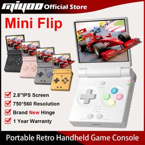 미유 미니 플립 레트로 휴대용 게임기 (신형 힌지, 2.8인치 IPS 화면, 휴대용 비디오 게임 콘솔, 클래식 게임 에뮬레이터)