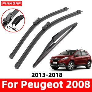 PINMOAP 자동차 와이퍼는 푸조 2008 2013-2018에 적합합니다. 천연 고무 스트립 액세서리 전면 및 후면 와이퍼 1/2/3/4/6PCS