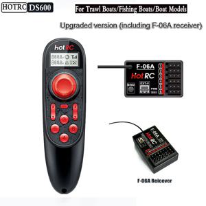 HOTRC DS600 무선 원격 제어 업그레이드 시스템(F-06A 수신기 포함) 2.4GHz6CH 무선 송신기 ForRC 낚시 미끼 보트 모델