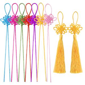 10개/묶음 26-30cm 중국 매듭 화려한 손뜨개 태슬 펜던트 쥬얼리 제작 DIY 축제 파티 홈 데코 액세서리