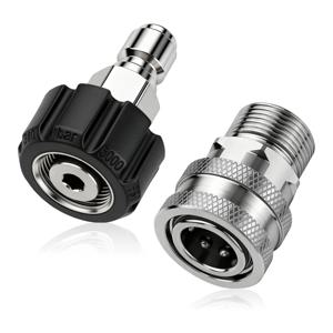 고압세척기 퀵커넥트 키트, M22-14mm/15mm - 3/8인치 퀵커넥트, 회전식 어댑터 세트 (고압세척기 호스 및 건용)