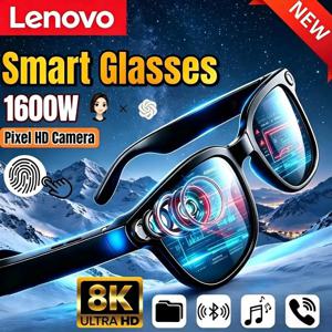 레노버 AI 스마트 글래스 8K 원격 제어 터치 1600만 화소 카메라 녹화 음성 어시스턴트 번역기 블루투스 선글라스