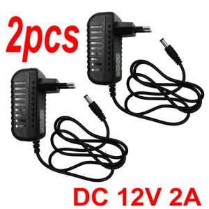 2개입 전원 어댑터 DC 12V 2A 공급 충전기 범용 어댑터 컨버터 플러그 CCTV 카메라 DVR NVR 라우터 스트립 로봇 조명용