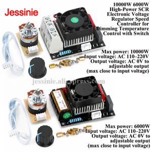 10000W 6000W 고출력 SCR 전자식 전압 조정기 속도 ​ ​ 스위치 AC 100–220V를 사용한 컨트롤러 디밍 온도 조절
