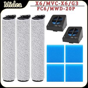 Midea X6/MVC-X6/G3/FC6/MWD-20P 로봇 진공 청소기 액세서리 브러시 롤러 스폰지 필터 교체 부품