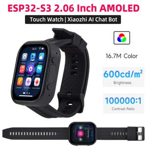 ESP32-S3 2.06인치 AMOLED 터치 워치 개발 보드 WiFi BT QSPI 인터페이스 듀얼 디지털 마이크 어레이 샤오즈 AI 봇
