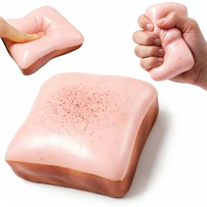 1개 미니 토스트 슬로우 라이징 스퀴시 불안 완화 스트레스 해소 장난감 감각 진정 장난감 여행용 피젯 크리스마스 선물