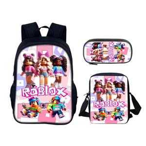 3 개/대 게임 Roblox 주변기기 만화 애니메이션 학교 가방 점심 가방 연필 케이스 세트 학생 배낭 생일 선물