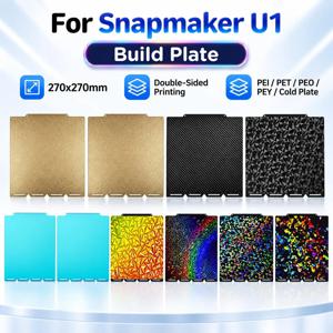 스냅메이커 U1 3D 프린터용 PEI 빌드 플레이트, 270x270mm, 양면 스프링 강판, PET 냉각판, 분리 가능한 프린팅 플랫폼