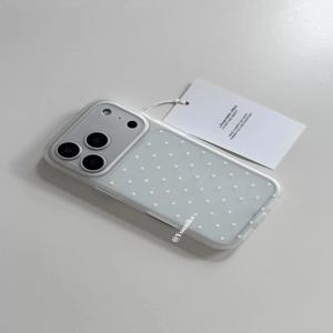 여름 풀스크린 화이트 물방울 무늬 폰 케이스 아이폰 17 16 15 14 13 12 11 Pro MAX MINI XR XS 7 8 Plus 17air 16e 무광 커버