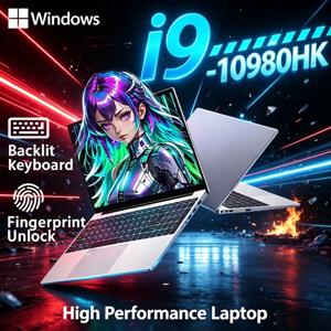 인텔 코어 i9 10980HK, 15.6인치 게이밍 노트북, 32GB RAM, 2TB NVMe SSD, 지문 인식 잠금 해제, Wi-Fi 6, 4K 울트라북 프로 맥스 울트라