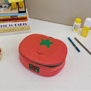 1pcs 귀여운 토마토 모양의 메이크업 가방 방수 나일론 화장품 주최자 휴대용 세면 용품 보관 주머니
