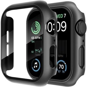 유리 + 커버 Apple Watch 케이스 9 8 7 6 SE 5 iWatch Accessorie 화면 보호기 Apple watch 시리즈 44mm 40mm 41mm 45mm 42mm 38mm