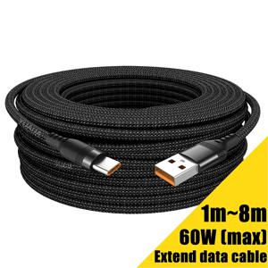 USB 타입-C 연장 케이블 3M 5M 8미터 안드로이드 마이크로 USB 고속 충전 케이블 화웨이 샤오미 비보 오포 및 리코 폰 데이터 케이블