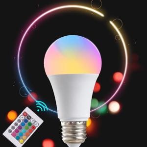 LED RGB 전구, AC 220V, E27 소켓, IR 리모컨으로 색상 변경 가능, 다채로운 RGBW LED 조명, 스포트라이트 전구