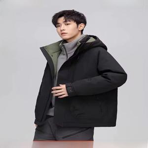 남성용 짧은 두꺼운 야외용 오리털 재킷 보온 방풍 작업복 코트 청소년 학생 캐주얼 패션 정전기 방지
