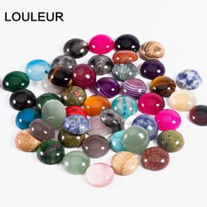 Louleur 보라색 자수정 천연석 카보 숑 비즈 라운드 라운드 오닉스 카보 숑 루즈 비즈 카보 숑 카메오 DIY 반지 목걸이