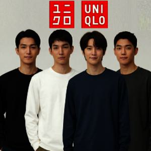 유니클로 에어리즘 코튼 크루넥 긴팔 티셔츠 (일본매장판)