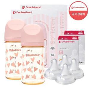 모유실감3 스윗러브 240ml 트윈팩2개젖병4개노꼭지)+젖꼭지 4개