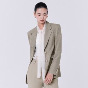 더엣지 정상가 135000원 투버튼 체크 자켓