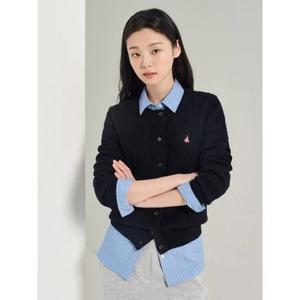 [빈폴레이디스] [Essential] 울 케이블 라운드넥 카디건  블랙 (BF595AE015)