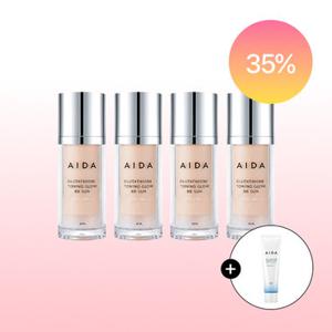 [아사장PICK] 아이다 글루타치온 토닝 글로우 비비 선 30ml 4개 (+ 히알 선 1개 증정)