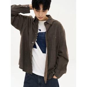 [에잇세컨즈] 빈티지 워시드 데님 셔츠  브라운 (456864CM5D)